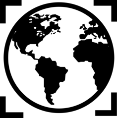Earth On Focus Stencil Svg Design File, Free Vectors File